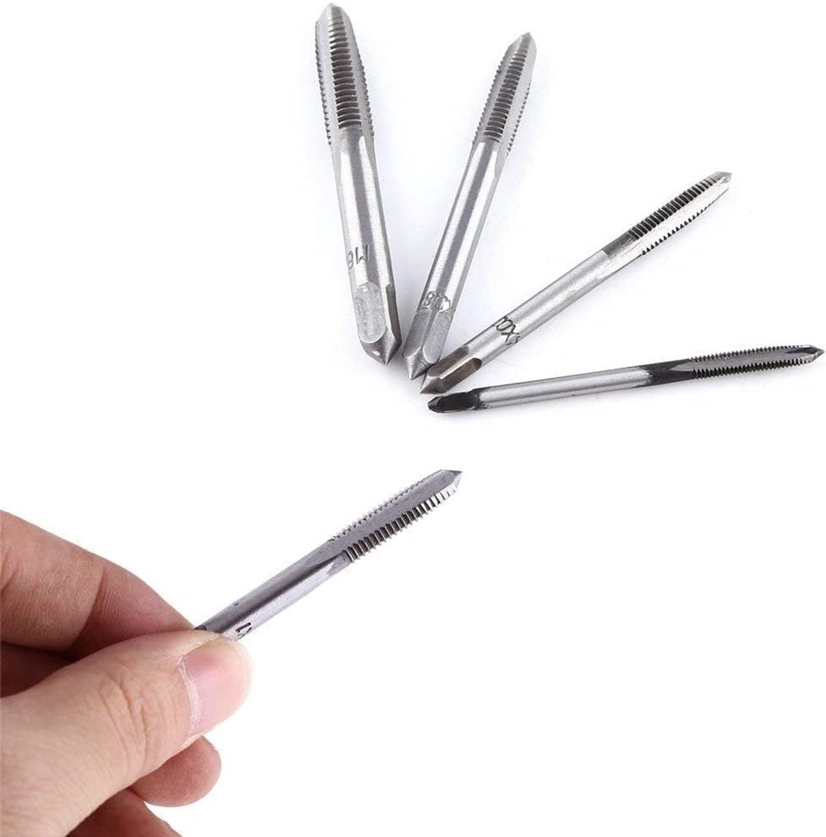 Handvat Kraansleutel, Draad Tap Wrench Handvat met 4 Rechte Fluit Kranen Schroefdraad Houder Moersleutel Verstelbare Handmatige Tapping Tool Kit M3/M4/M5/M6
