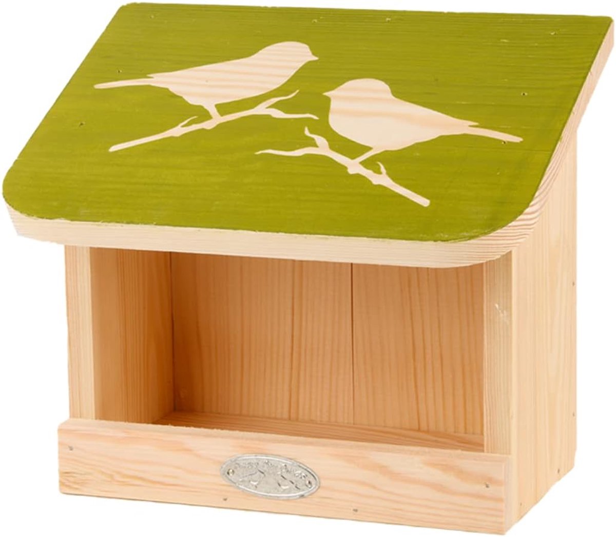 Vogelvoederstation wanddecoratie - groen grenenhout - aantrekkelijk voor vogels - eenvoudig te monteren - SnelShoppen