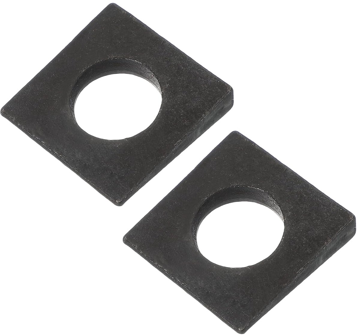 Vierkante sluitringen afgeschuind M24, 2 stuks dikte 3 A 10,6 mm hoekringen van koolstofstaal voor wiggen nivellering bevestigingsmateriaal, zwart