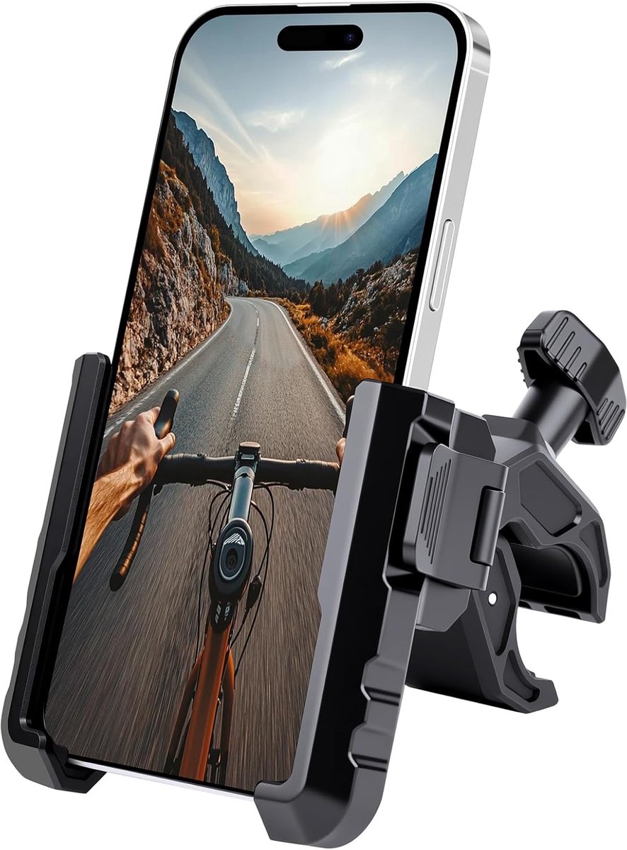 Mobiele telefoonhouder voor motorfiets, 2025 upgrade, universele 360° stuurhouder, mobiele telefoonhouder voor 4,7 inch - 7 inch | Universele 360° stuurhouder, mobiele telefoonhouder fiets voor 4,7"-7" smartphone
