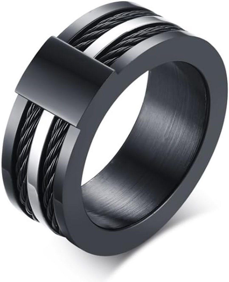 Titanium ring met stalen kabels-20mm