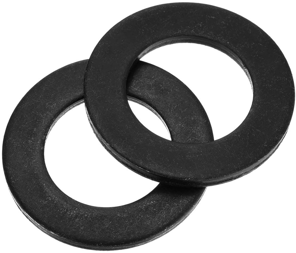 Set van 20 stuks, M23 x 39 x 3 mm, koolstofstaal, sluitringen, zwart geoxideerde platte afdichtingen, sluitringen, set voor schroeven, moeren, schroefdraadstang