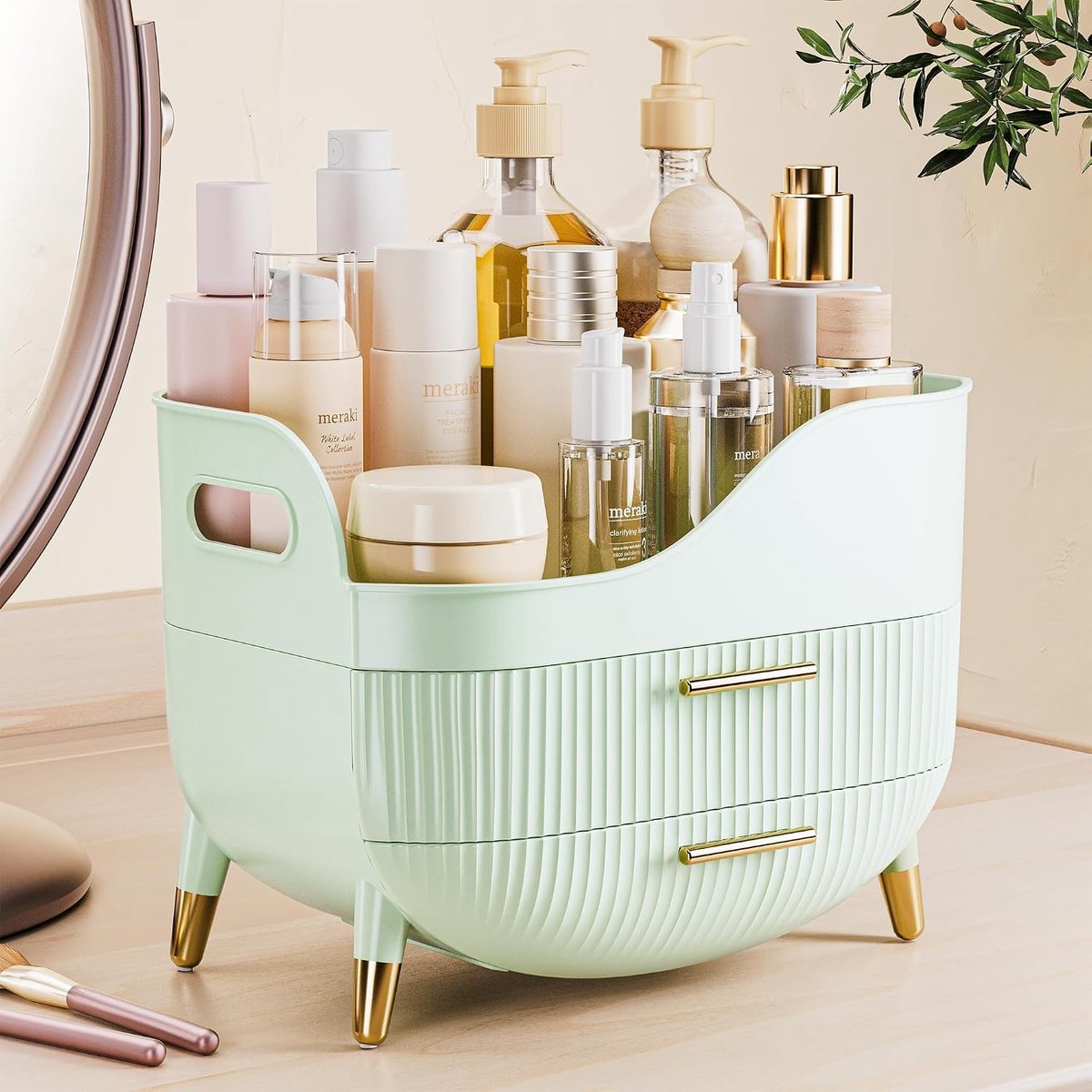 Cosmetische Organizer Case voor Kaptafel | Make-Up Organizer,Huidverzorging Organizer voor Lippenstiften, Nagelverzorging, Ideaal voor Kaptafel, Slaapkamer, Badkamer