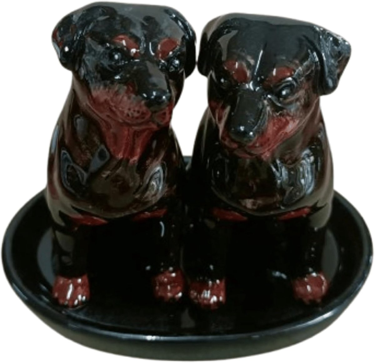 Zout- en peperstrooier set met hondenmotief (Rottweiler)
