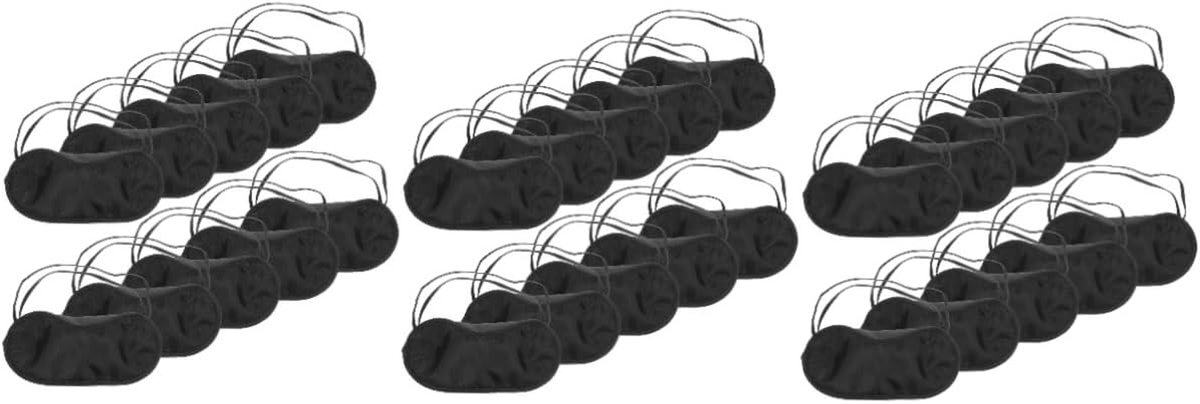 Slaapmasker Set - Oogmasker Blinddoek - Comfortabel Slapen - Verstelbare Banden - 30 Stuks - Zwart