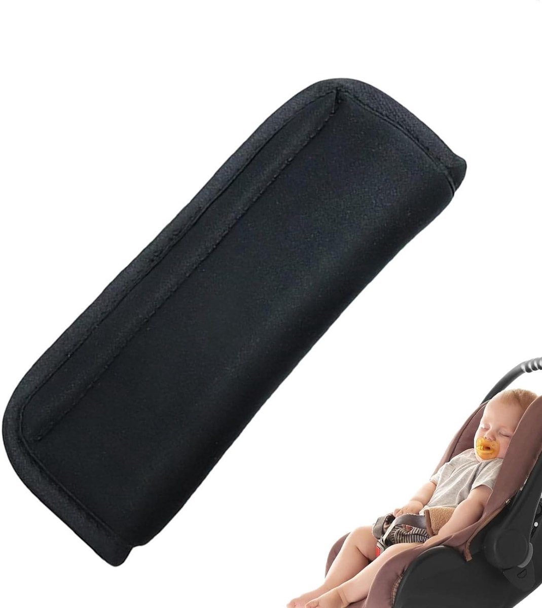 Schoudervullingen Baby - Gordelpads Kinderwagen - Veilige Kinderreis - Ademend Oxford Doek - 17 x 7 cm - Zwart
