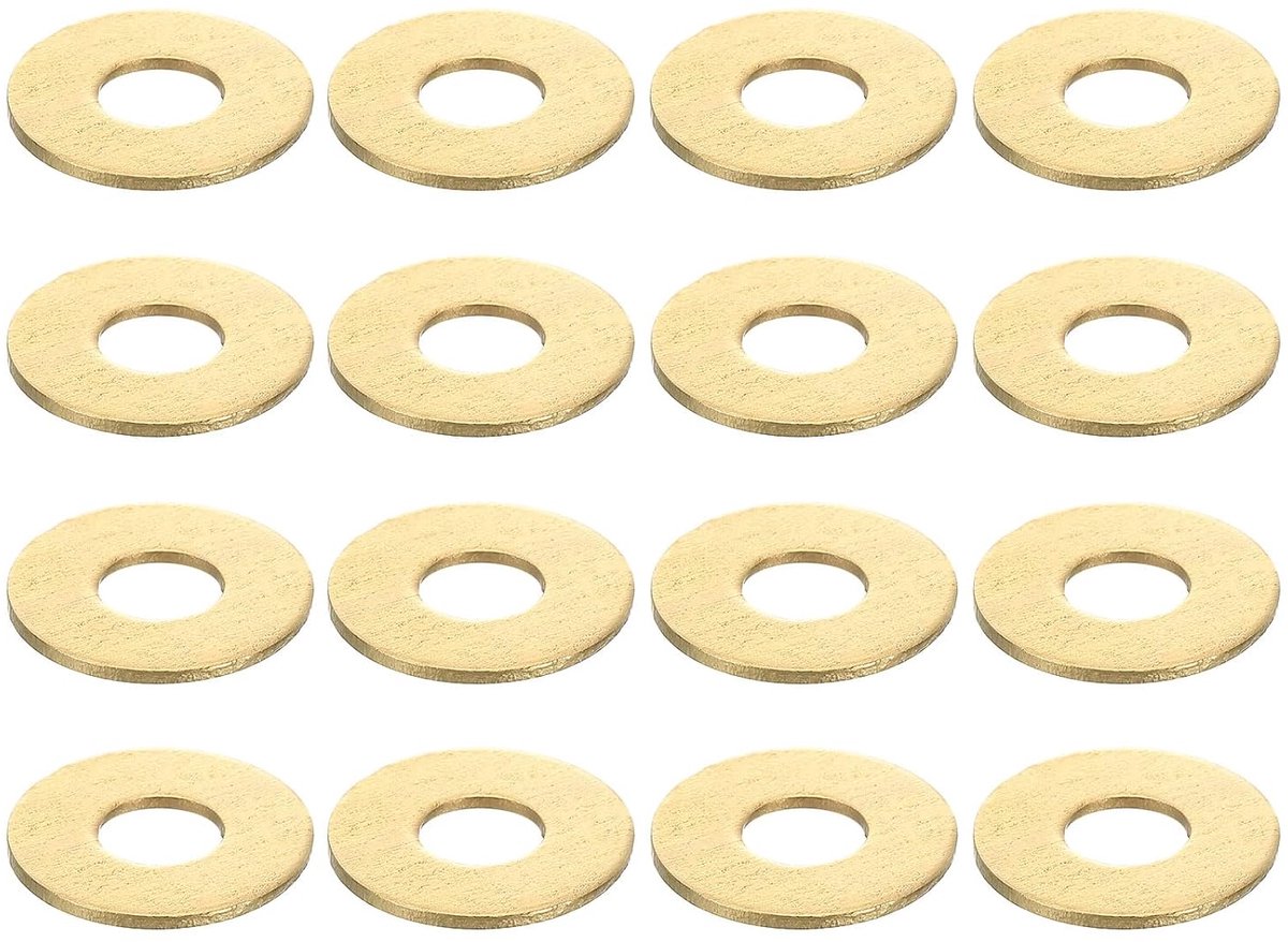 Platte afdichtingen, M6 x 16 x 1 mm messing sluitringen, afdichtingsringen voor schroeven, bouten, machinereparatie, buitenbouw