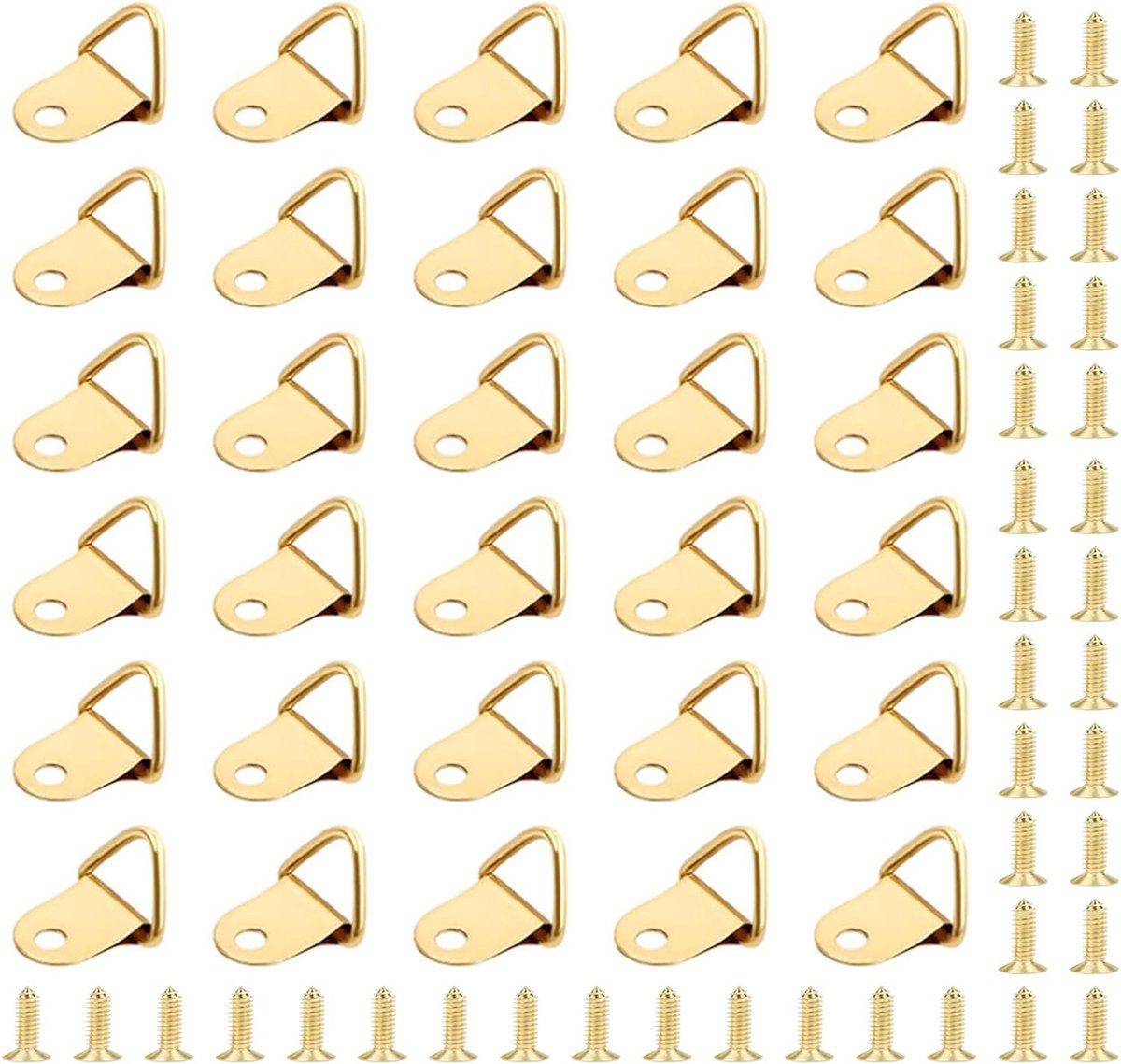 50 stuks fotohaken, haken met schroeven, driehoekige ringwandhaken, fotohaken voor het ophangen van foto's, spiegels, kunstwerken voor het ophangen van foto's van family office