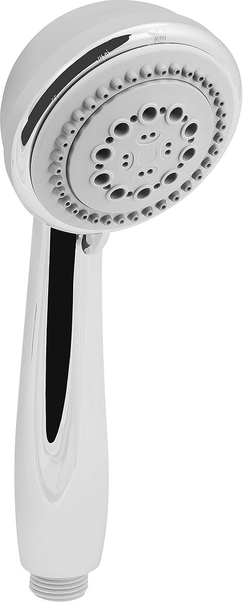 Handdouche "Arielli New" - verchroomd/grijs - 80 mm kopdiameter | 4 straalsoorten: Normale, zachte en massagestraal - Waterstop - Antikalk en waterbesparend inzetstuk - ECO-douchekop