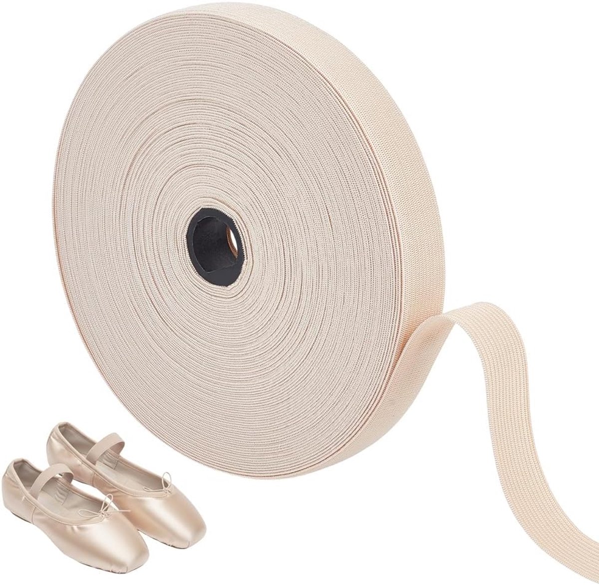 Elastische band voor pantoffels, polyester, satijn, minimalistische rol, elastische band voor balletschoenen voor dames, training en balletshow