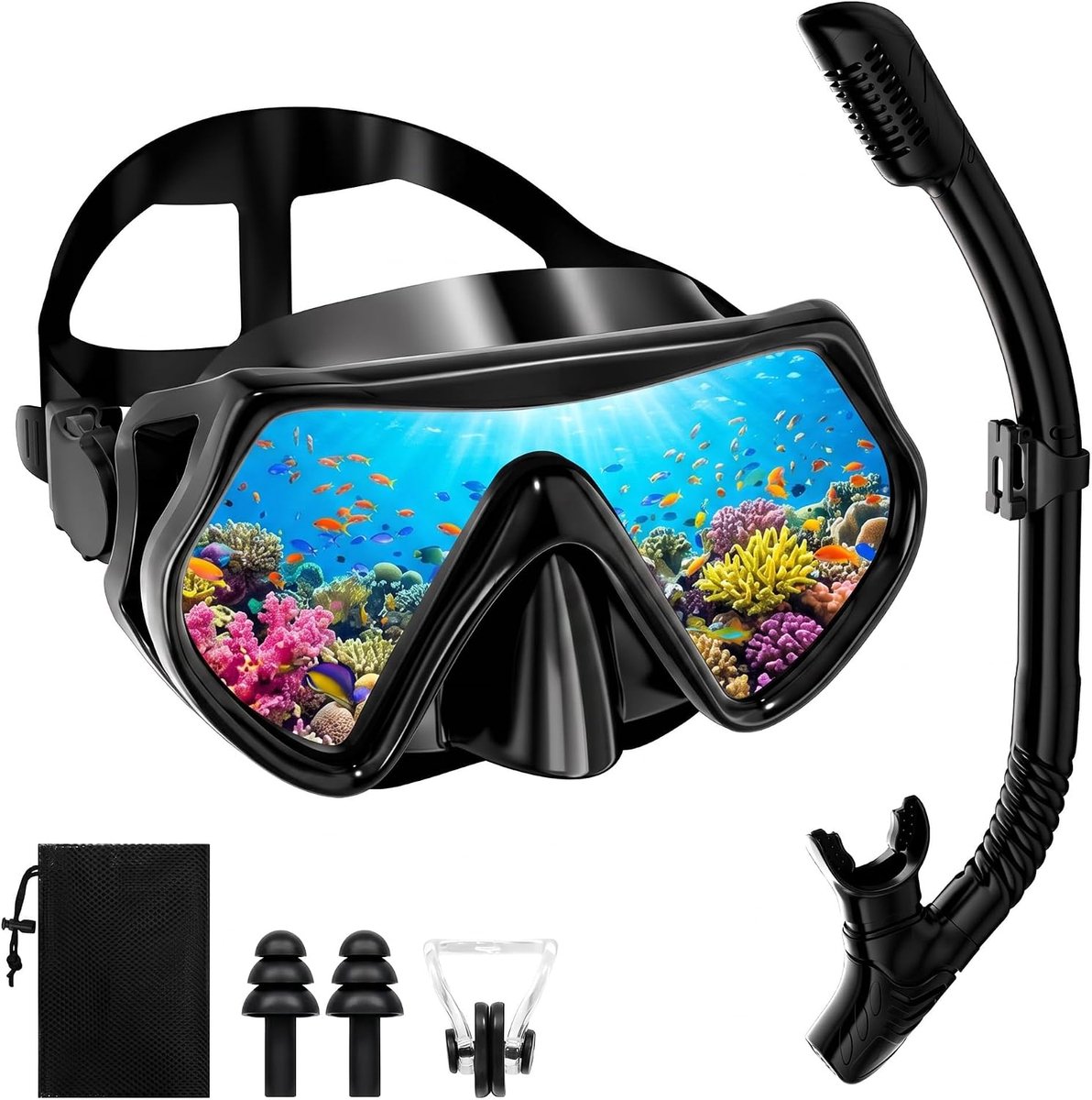 Snorkelmasker met full-face ontwerp - anti-lek - breed gezichtsveld - perfect voor snorkelen - ShopVlot