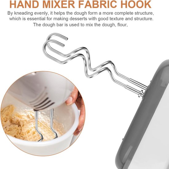 Deeghaken voor handmixer - roestvrijstaal - vervangend - perfect voor deegmixen - ShopVlot — afbeelding 4