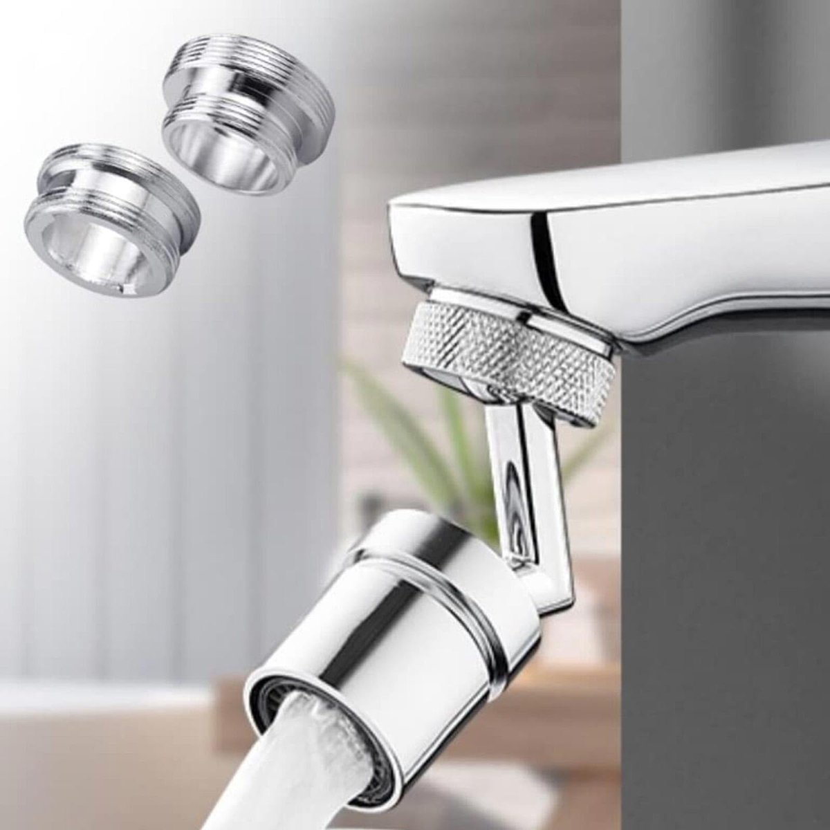 Kraan adapter 22mm tot 24mm - Metalen connector - Voor tuinslang en waterfilter - Eenvoudige aansluiting - ShopVlot