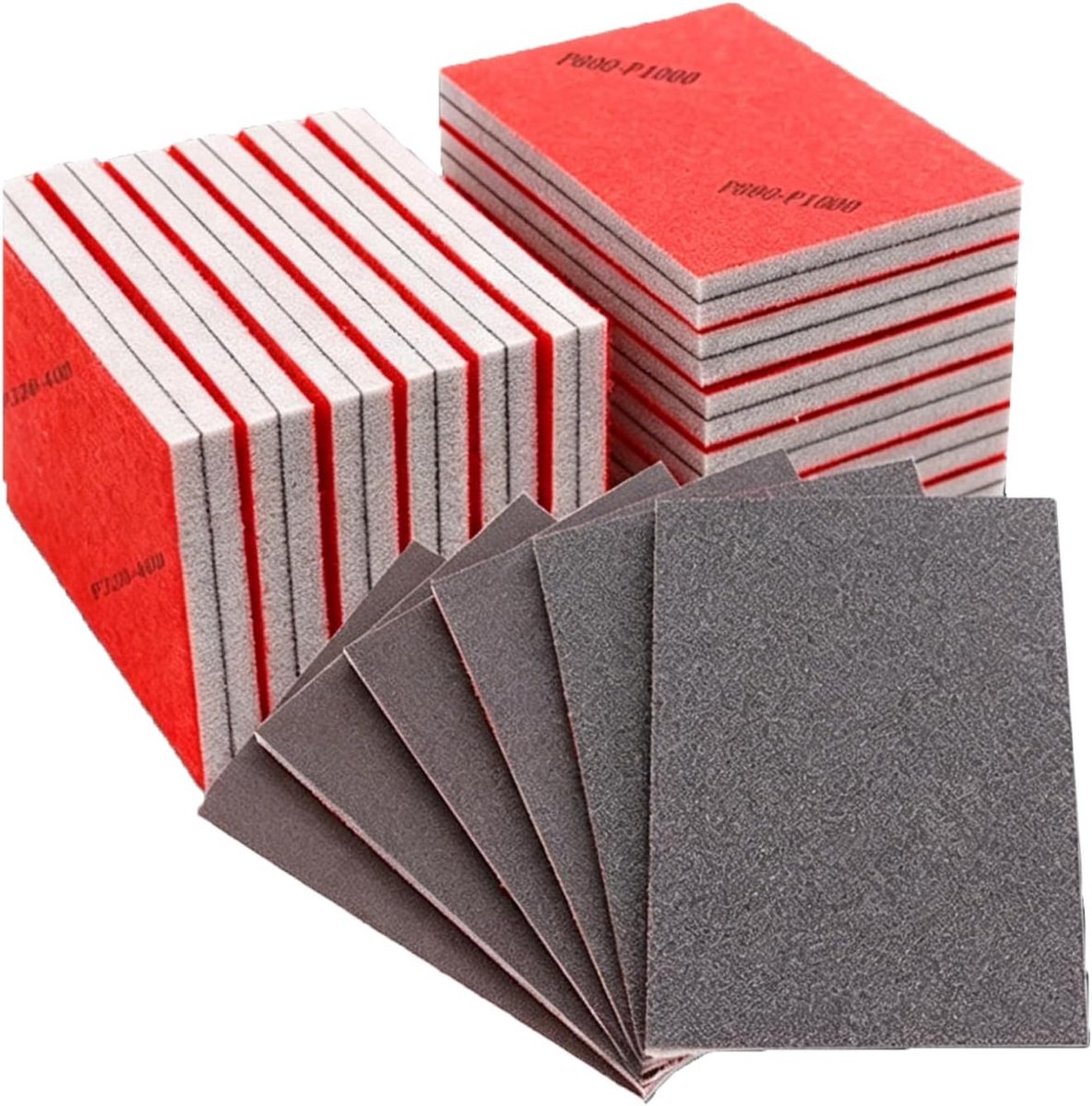Set van 24 schuursponzen - meerkorrelig - flexibel schuurpapier - ideaal voor meubels en hout - ShopVlot