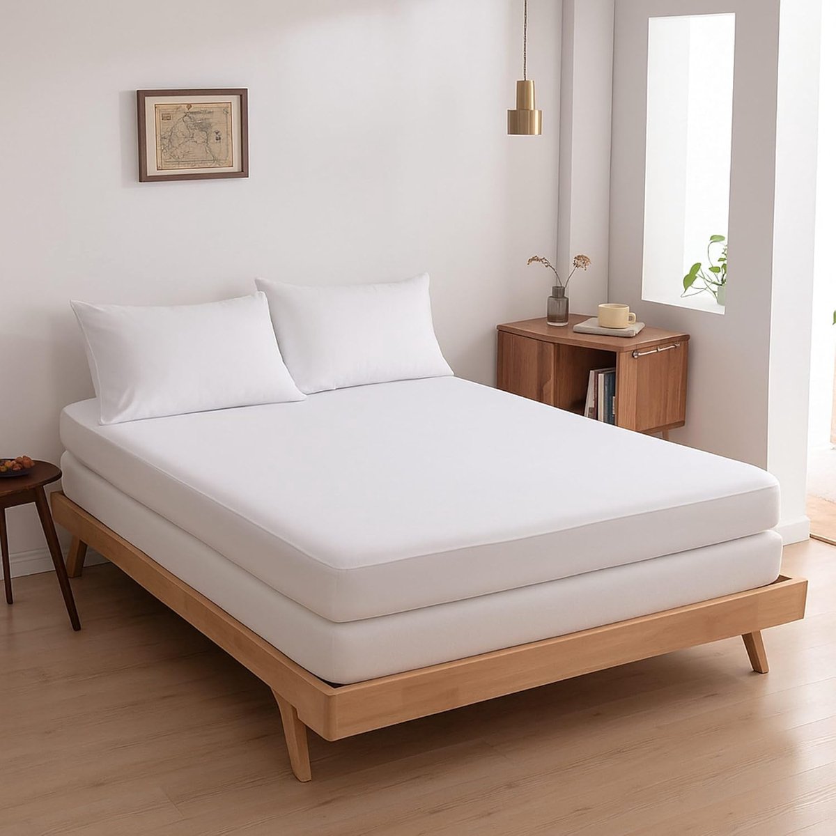 Fitted sheet 200 x 200 cm - 100% biologisch bamboe - Coco White - optimale temperatuurregulatie - ShopVlot