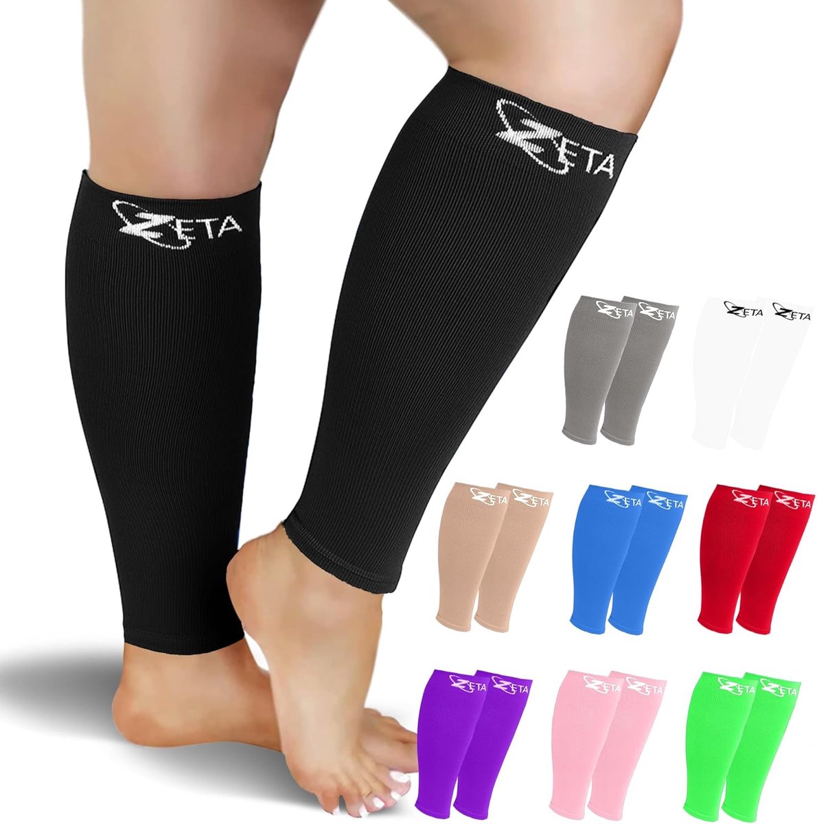 Kuitcompressie zonder voet - brede kuit grote maten voor dames en heren - ademend materiaal - ondersteunt herstel - ShopVlot