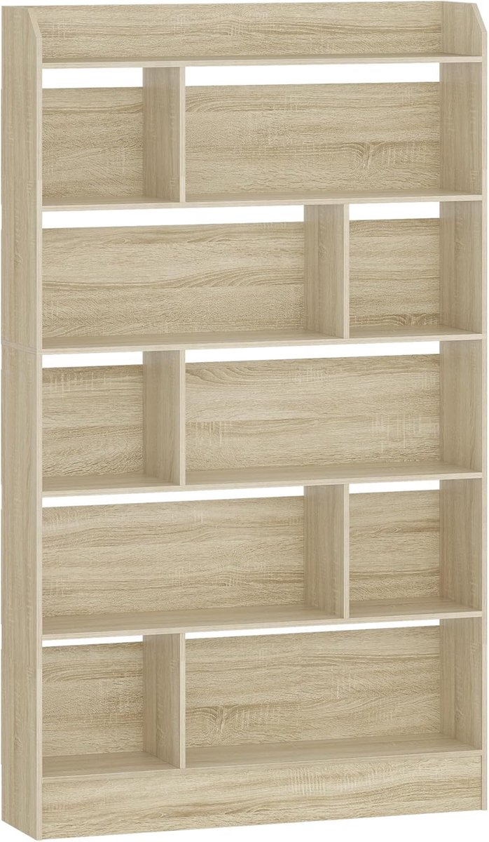 Hzuaneri boekenkast, met 6 vakken, 170 cm, eikenbeige