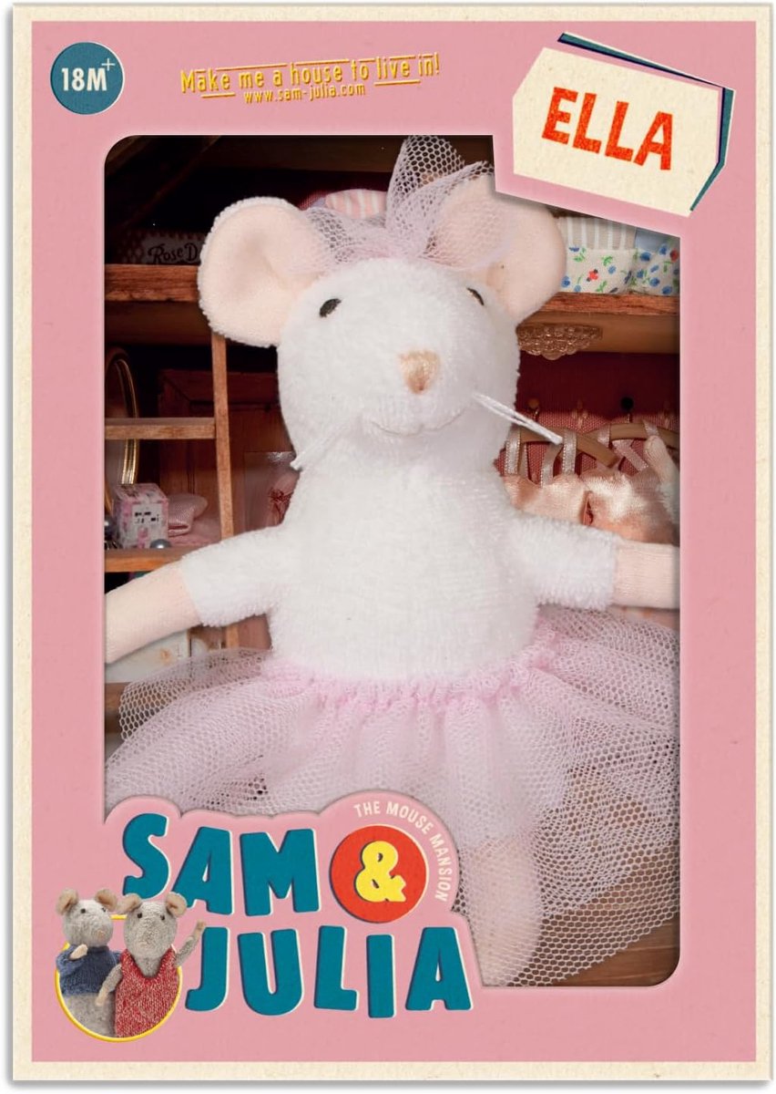 PELUCHE 13CM RATON ELLA LA CASA DE LOS RATONES - ShopVlot