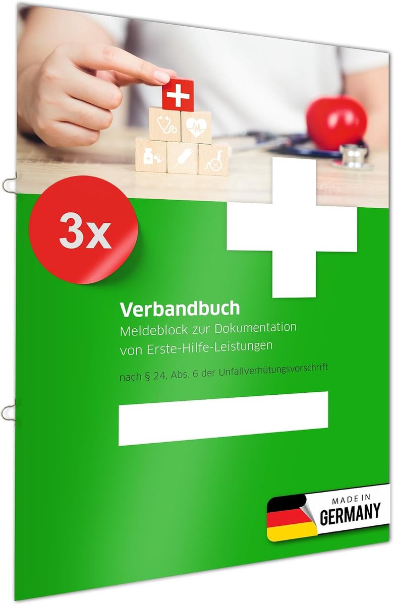 Primus Print First Aid Documentation Book DSGVO A5 Compliant Ring Eye Binding and Tear-off Perforation Commercial Work - ShopVlot
