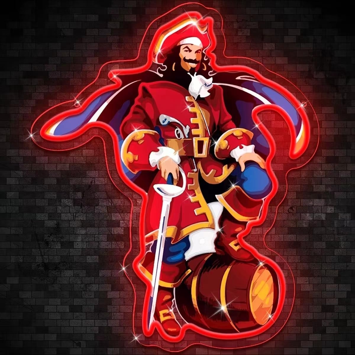 Led-neonbord piratenstijl - retro wanddecoratie - rood LED-licht - sfeervolle verlichting voor thuis - ShopVlot
