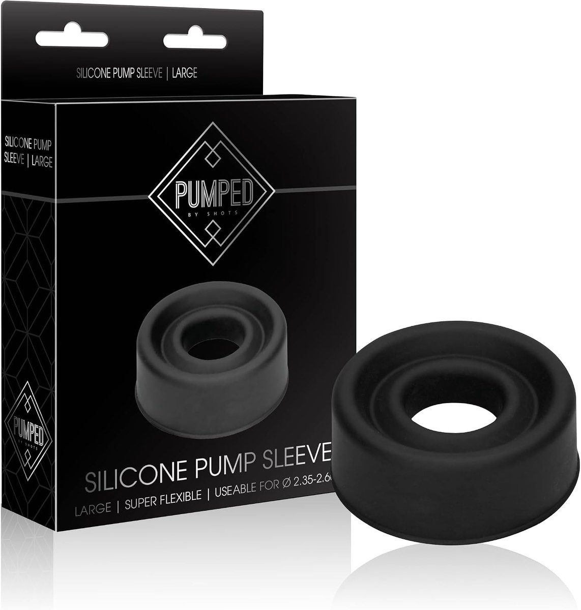Silicone pomp sleeve large - zwart - super zacht - voor optimaal comfort - ShopVlot