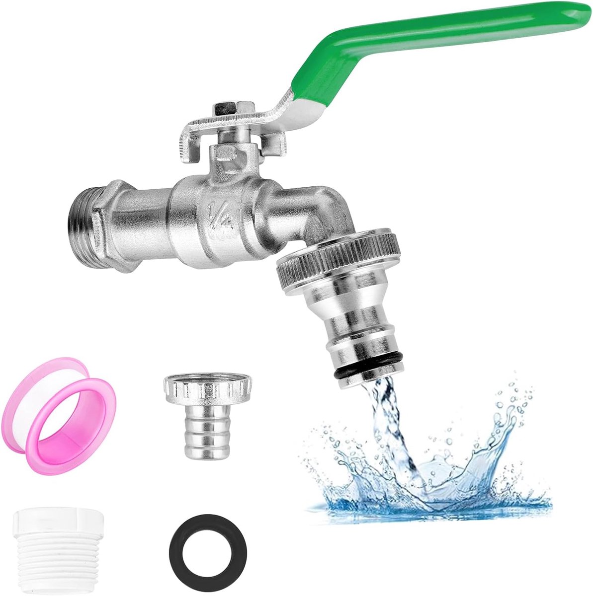 Tuinkraan 1/2 Inch - Messing - Roest- en vorstbestendig - Inclusief 2 gratis slangverbindingen - ShopVlot
