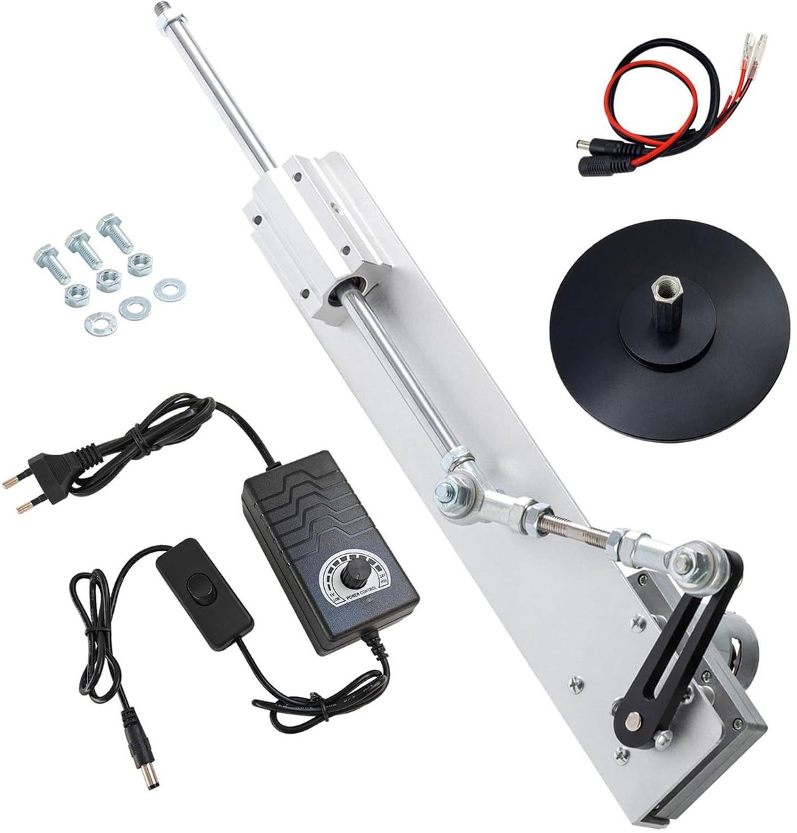 Piston motor 24V 150 mm - lineaire actuator - met zuignap en snelheidsregelaar - ideaal voor DIY projecten - ShopVlot