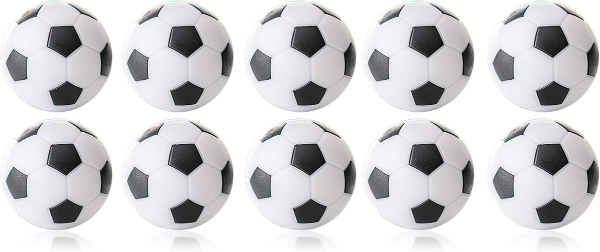 Kickerball set van 10 - 35mm - wit-zwart - duurzaam en slijtvast - ShopVlot