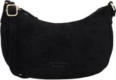 Beagles Chino Crossbodytas - Faux Suède - Schoudertas - Damestas - Halfrond Model - Ritssluiting - Verstelbare Schouderband - Zwart