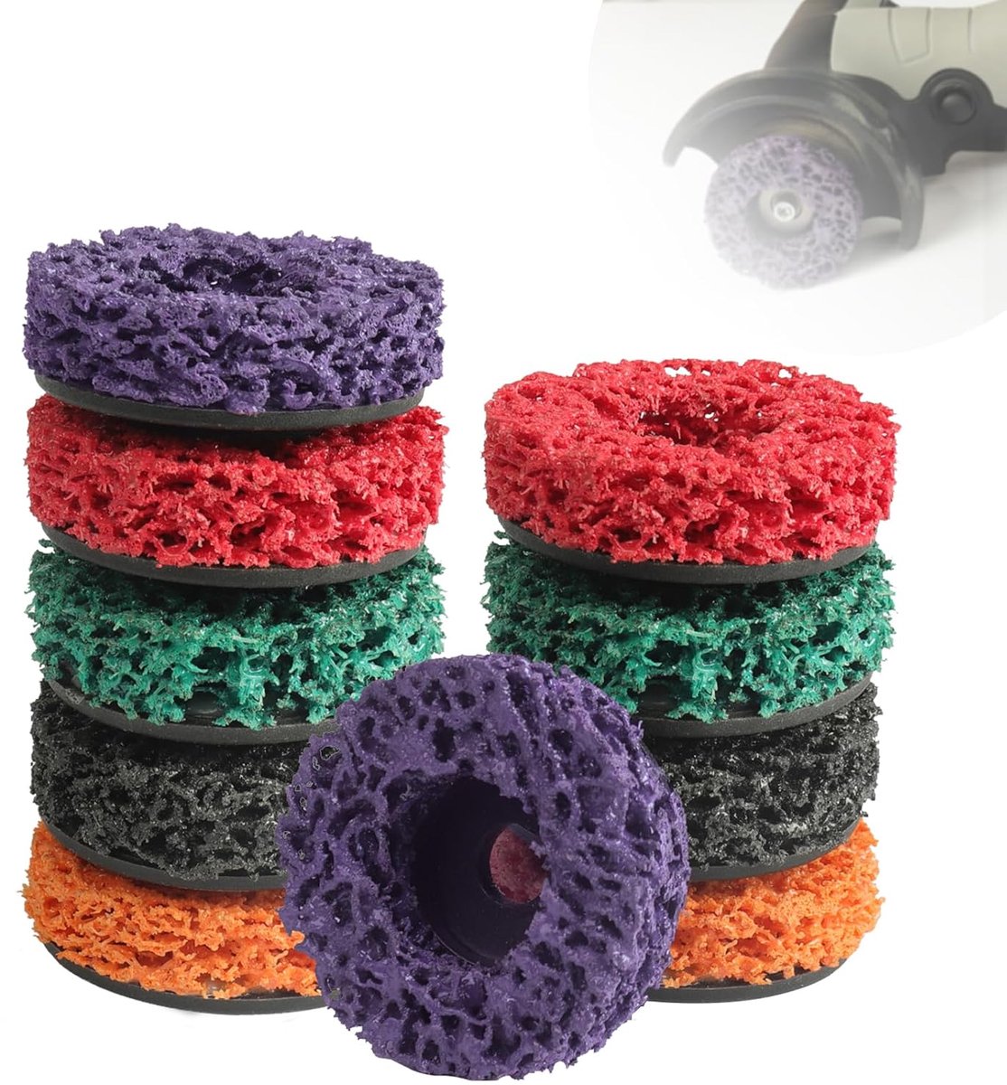 Schuurwiel 50mm - nylon vezels - siliconen carbide - effectieve oppervlakte reiniging - ShopVlot