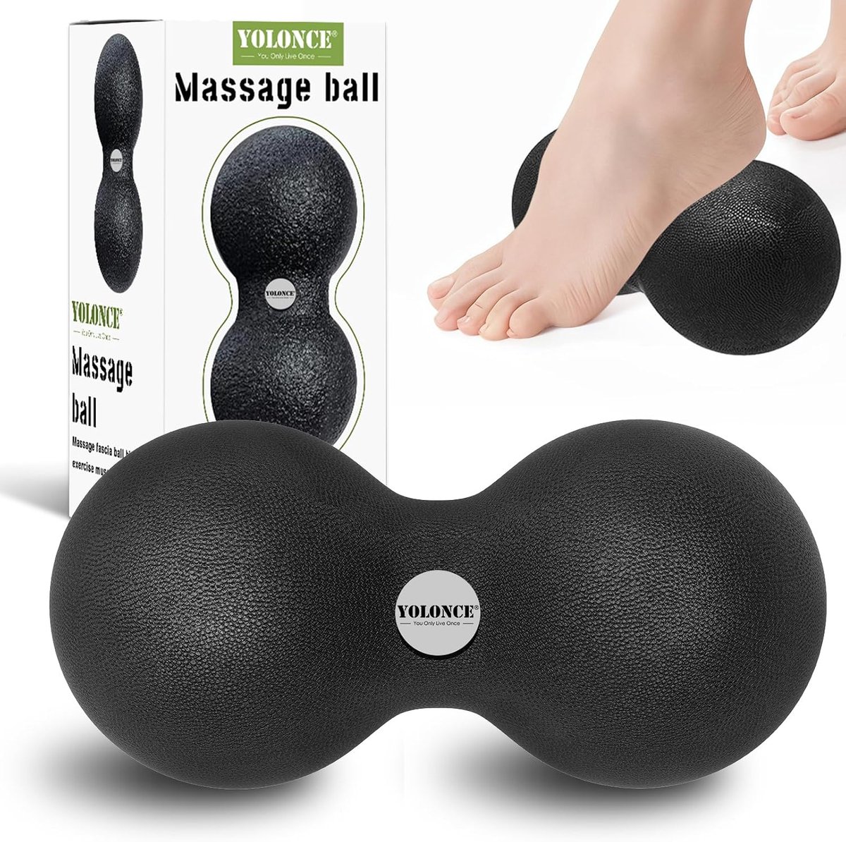 Fasciaball dubbel - foam massagebal - ergonomisch ontwerp - diepe spierontspanning - ShopVlot