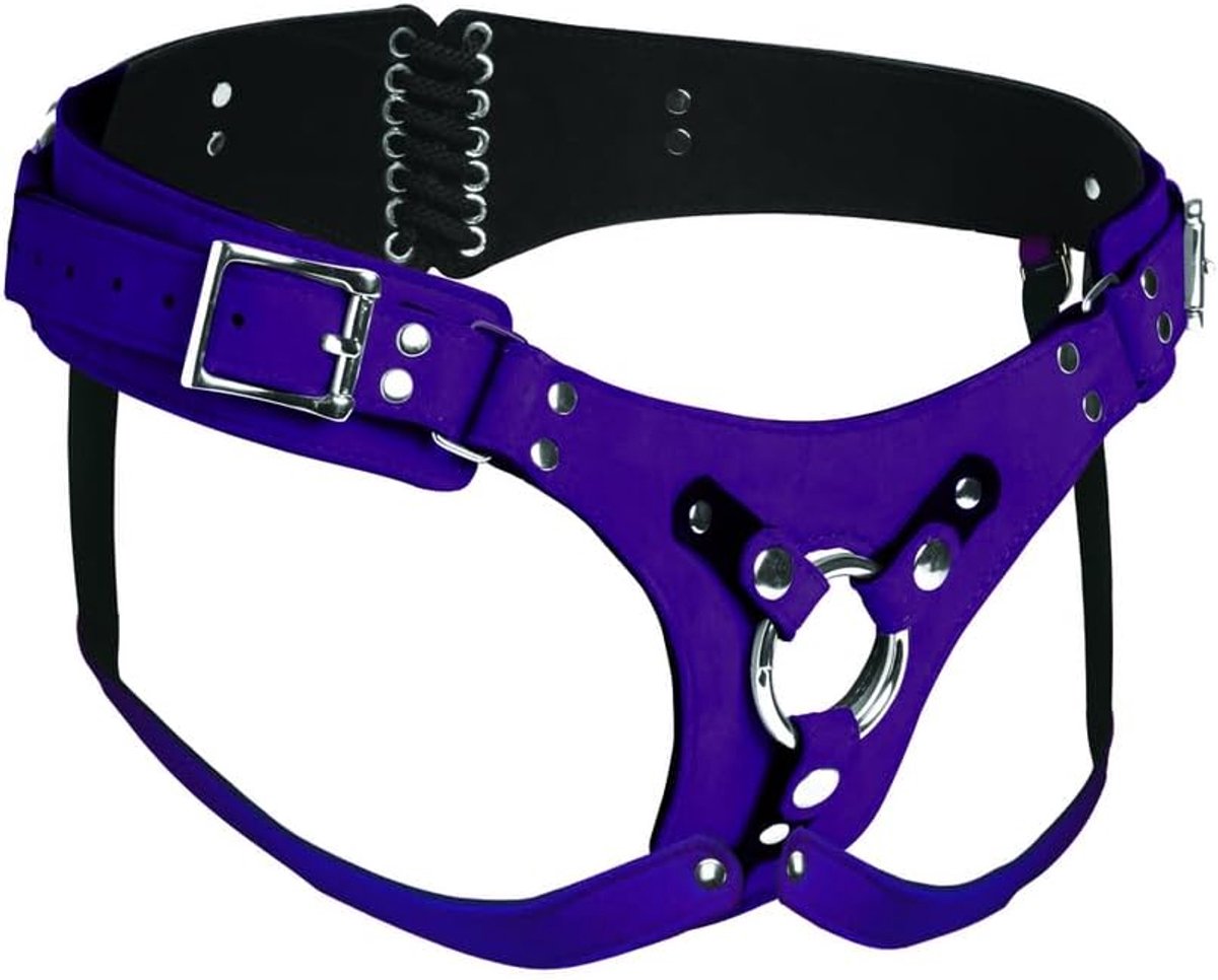 Corset Deluxe - Lederen Strap On - Paars - Voor avontuurlijke momenten - ShopVlot