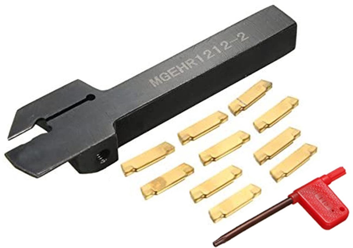Draai gereedschap houder MGEHR1212-2 - 100mm - inclusief 10 inserts - geschikt voor metaal en hout - ShopVlot