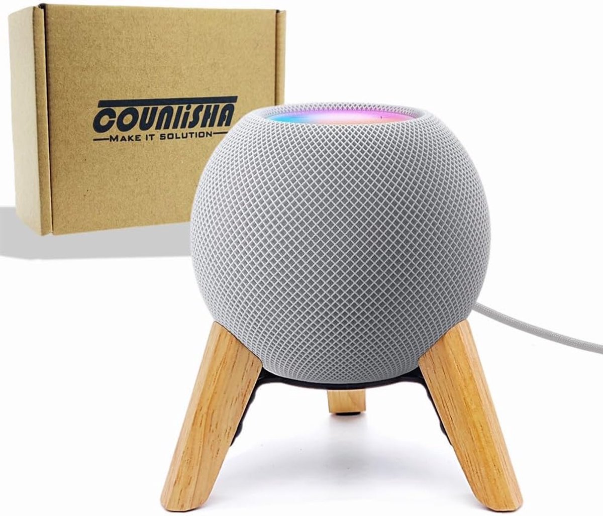 Houten standaard voor Homepod Mini 2020 - Wit eiken - Stabiliteit en bescherming - Veilig voor gebruik - ShopVlot