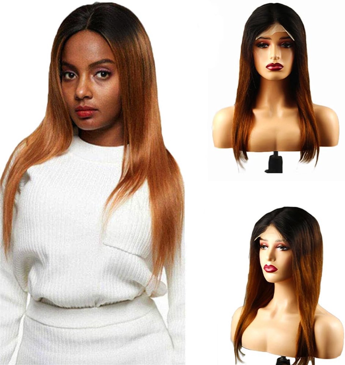 Menselijk Haar Pruik 24 Inch - 5x5 Glueless Lace Frontal - Onverwerkt Braziliaans Virgin Haar - Natuurlijk en Ademend - ShopVlot