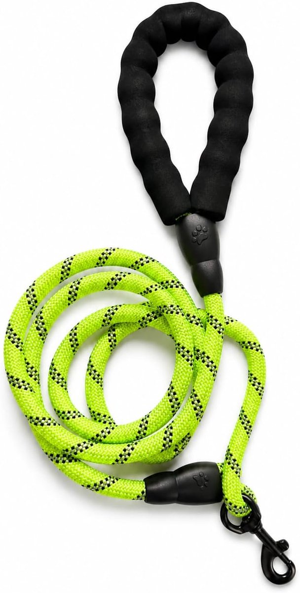 Hondenriem 200 x 1 cm - nylon met gevoerde polsband - reflecterend voor extra zichtbaarheid - ShopVlot