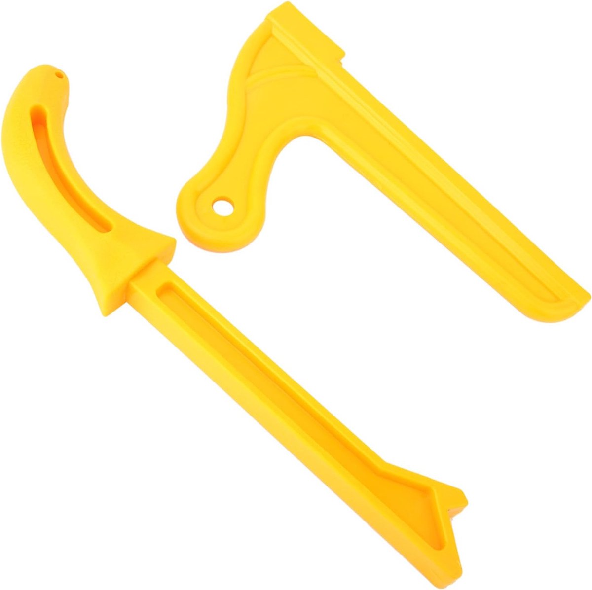 Houtbewerking Duwstok - Veiligheidsblok - Veilig Zagen - Ergonomische Handgreep - 30 x 15 x 4 cm - Geel