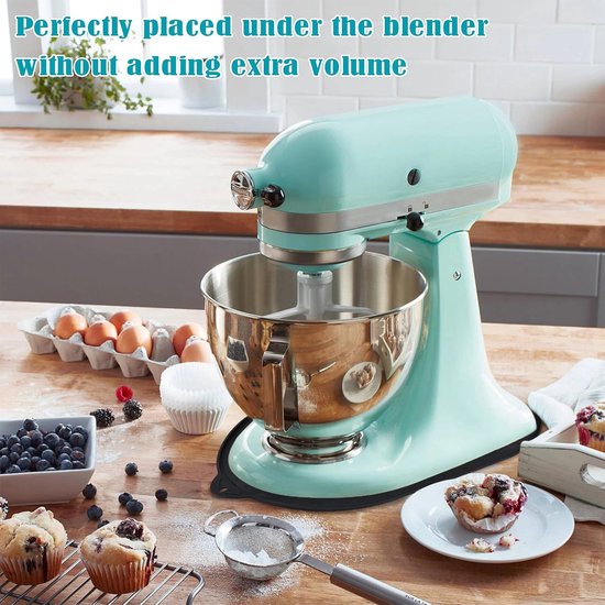 Keukenmixer Glijmat - Mixer Onderlegger - Apparaten Verplaatsen - Dubbelzijdig Ontwerp - 40 x 27 cm - Zwart — afbeelding 3