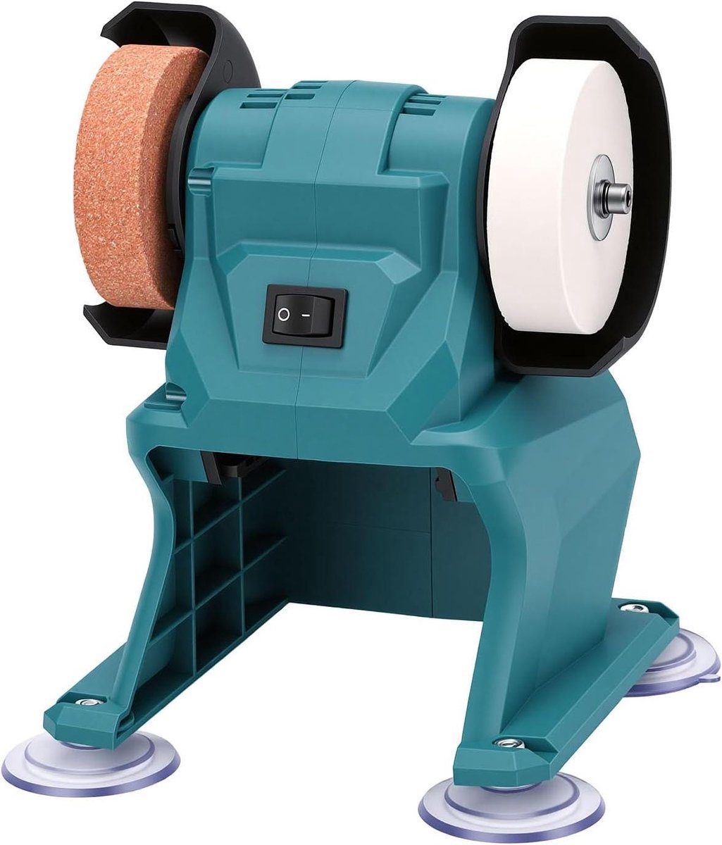 Tafelslijpmachine - Metaalbewerking Gereedschap - Slijpen en Polijsten - Volledig Koperen Motor - 70 mm Schijfdiameter - Grijs