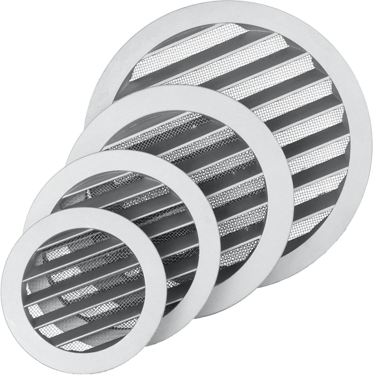 Ventilatierooster Rond - Afzuigkap Rooster - Ventilatie Regelen - Met Insectennet - DN125 125mm - Aluminium
