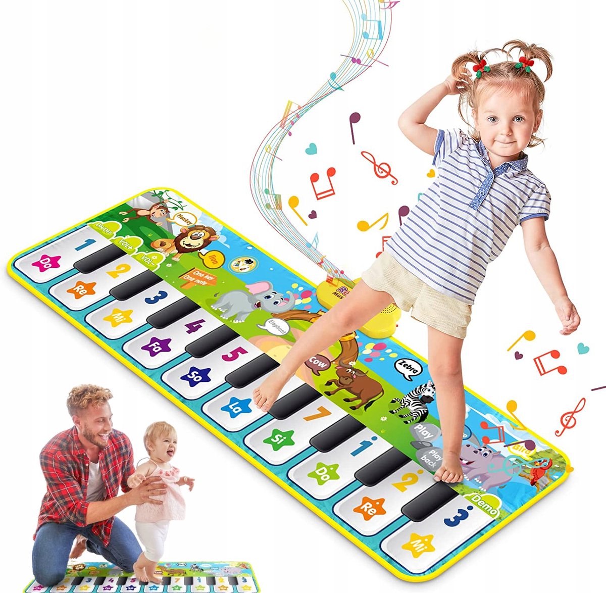 Muziek Dansmat voor Kinderen met Piano Geluiden en Dierengeluiden