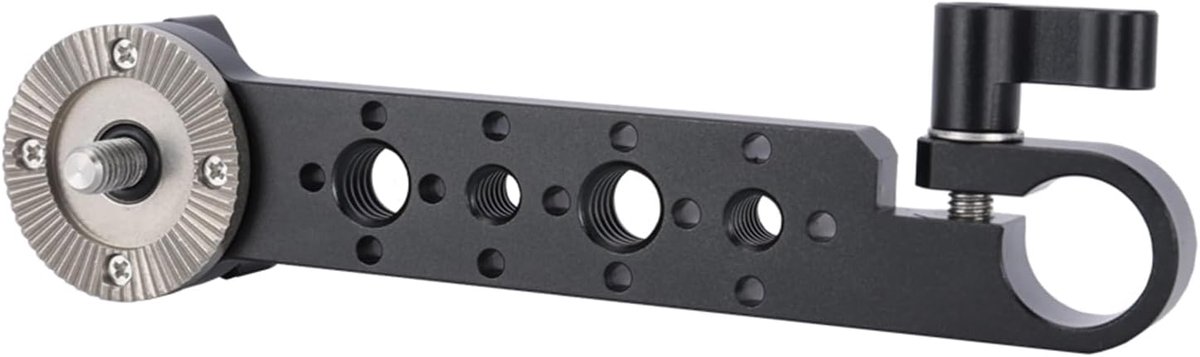 EVF-verlengbeugel, rozet verlengarm met stangklem, Ar-ri Rosette Mount (M6) met 15 mm enkele stangklem Quick Release Monitorhouder voor EVF/monitor/camera-accessoires