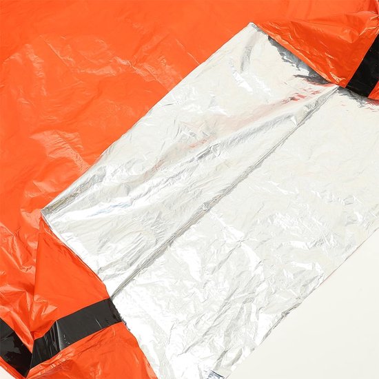 Nood Slaapzak - Bivakzak Overleving - Kamperen Noodsituaties - Waterdicht Vochtwerend - 213x90cm - Oranje — afbeelding 2