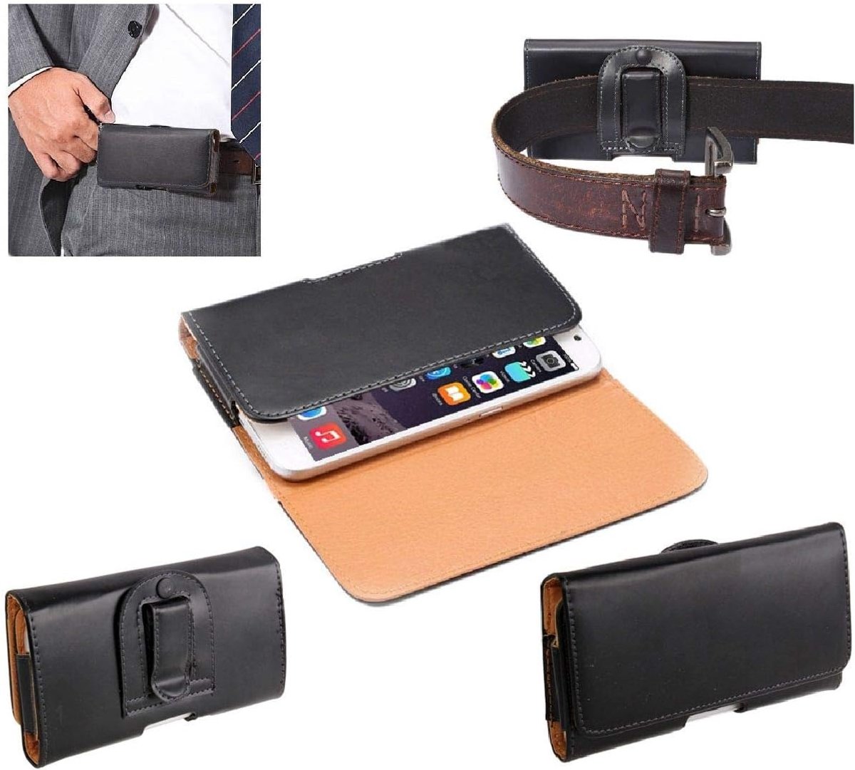 riemclip synthetisch leer horizontaal glad voor VIVO S1 (2019) - Zwart