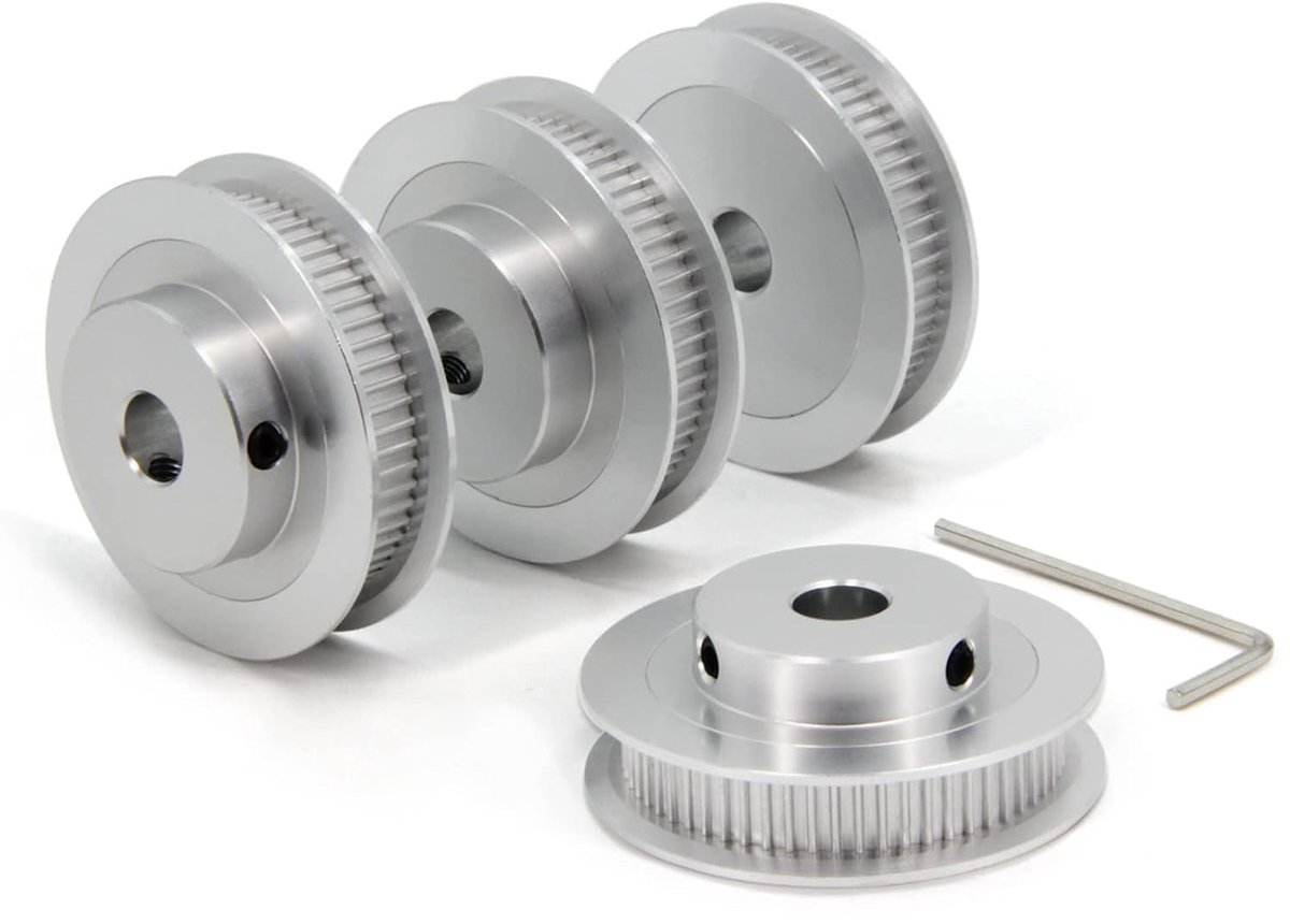 2GT katrol 60 tanden 8 mm boring 60T tandwiel synchrone tandriem aluminium wiel voor breedte 6 mm 3D-printer onderdelen, 4 stuks/partij (maat: 60T-8 mm boring)