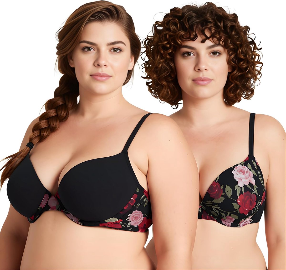 Muse Dames Lichte lift Voeg 1 kopje toe Push Up Beugel Converteerbaar T Shirt BH