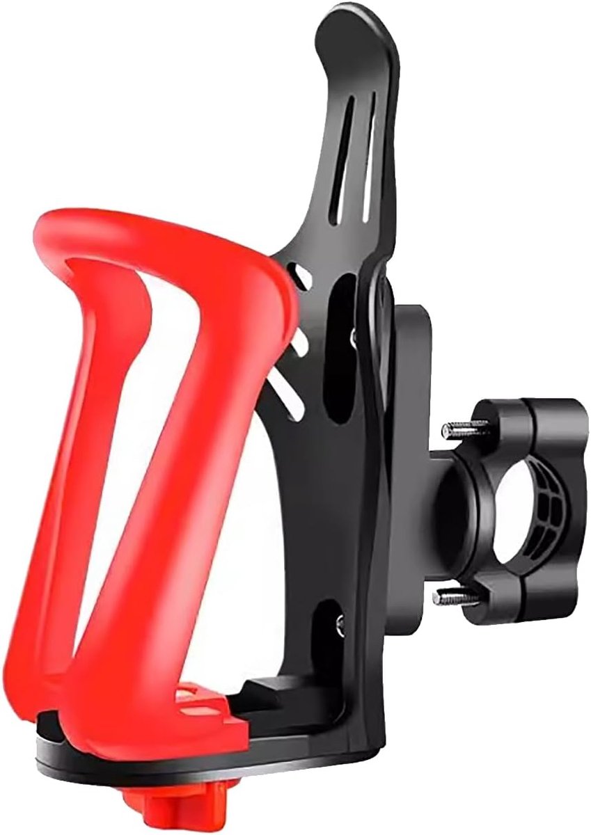 Flessenhouder voor fiets, bekerhouder, motorfiets, drinkflessenhouder voor fiets, MTB, scooter, e-bike, kinderwagen, drinkflessenhouder, geschikt voor 48-80 mm (rood)