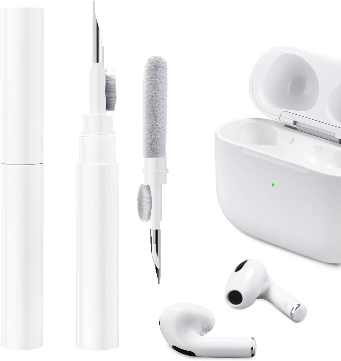 Clean Kit voor AirPods Pro 2 2022 AirPods 3 AirPods Pro AirPods 2, 3-in-1 multifunctionele oortelefoon reinigingspen tool zachte borstel stroomden sponsreiniger voor AirPods iPhone camera