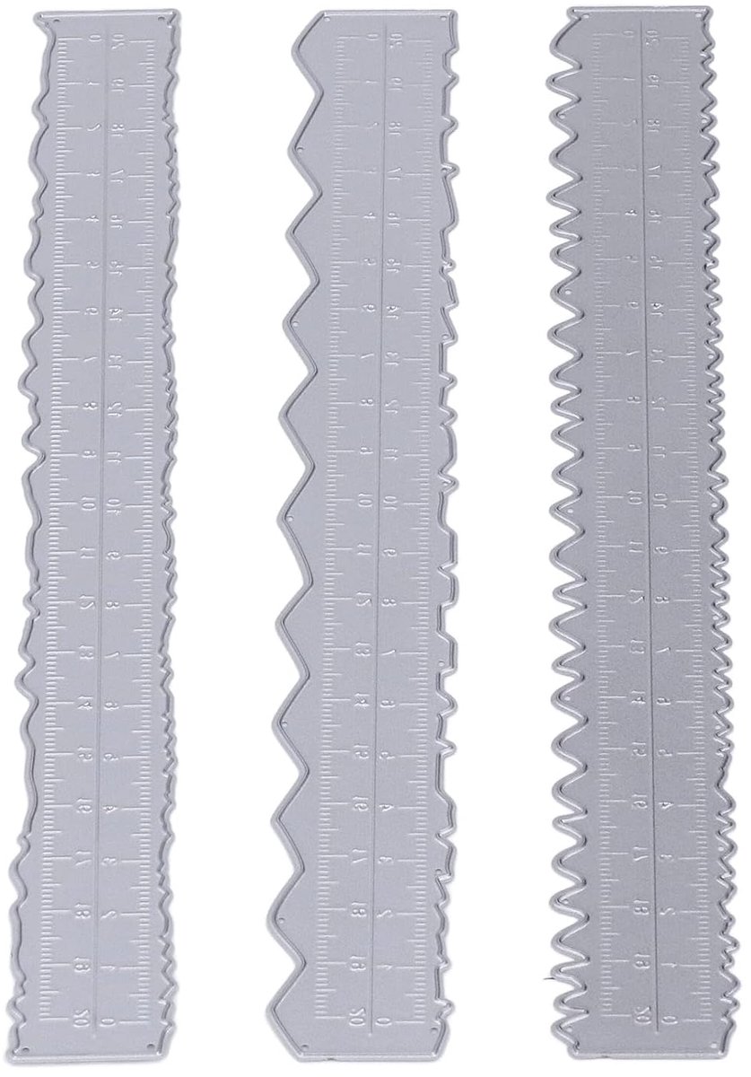 3 Stuks Onregelmatige Liniaal, Kaarten Maken Benodigdheden DIY Maken Koolstofstaal Reliëf Aantrekkelijke Decoratieve Lichtgewicht Kaart Maken Tool