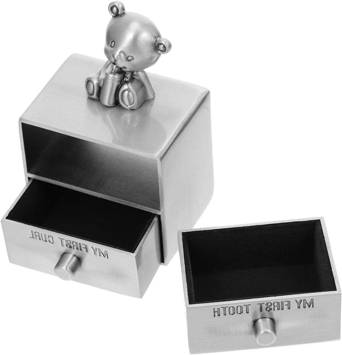 Tandendoosje Opbergdoos - Melktand Doosje - Baby Aandenken Bewaren - Twee Aparte Laden - 7 x 4.5 x 4 cm